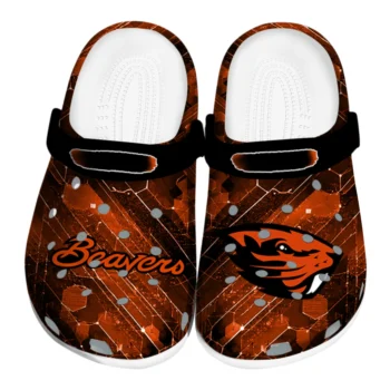 Oregon State Beavers Clogs - Custom Circuit Geometry Orange Black