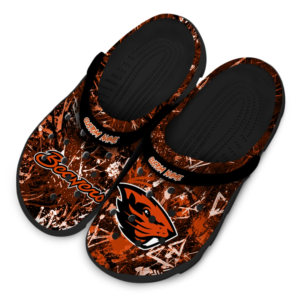 oregon-state-beavers-clog-personalized-graffiti-burst-orange-black-latest-model.webp