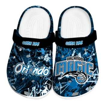 Orlando Magic Clogs - Custom Graffiti Burst Blue Black