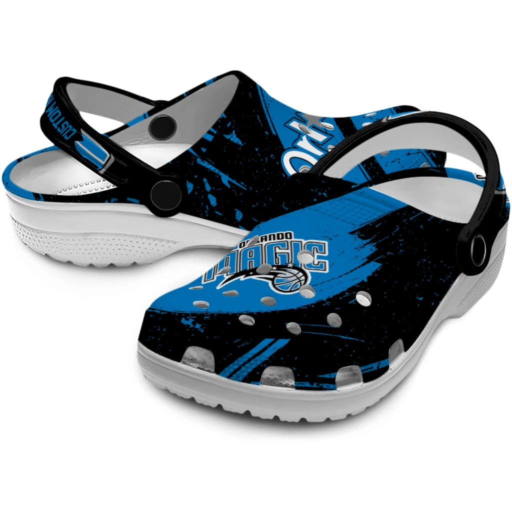 Orlando Magic Clogs - Customized Circuit Geometry Blue Black 3