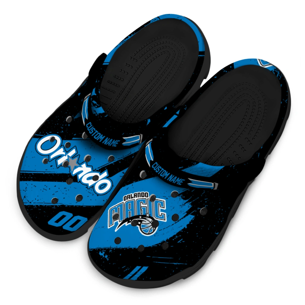 Orlando Magic Clogs - Customized Circuit Geometry Blue Black 4