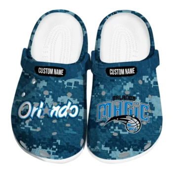 Orlando Magic Clogs - Customized Digital Camo Blue