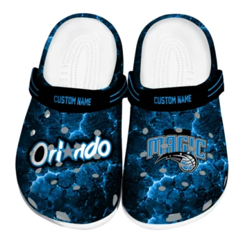 Orlando Magic Clogs - Personalized Cracked Energy Blue Black
