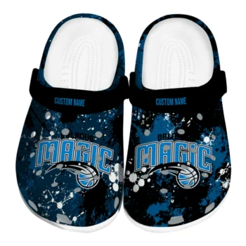Orlando Magic Clogs - Personalized Splatter Splash Blue Black