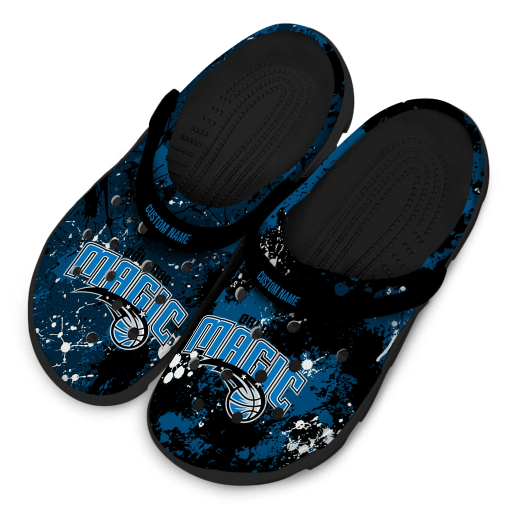 orlando-magic-clog-personalized-splatter-splash-blue-black-latest-model.webp
