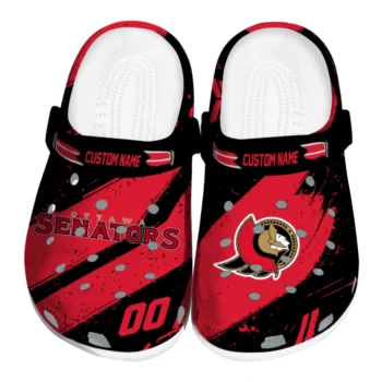 Ottawa Senators Clogs - Custom Circuit Geometry Red Black