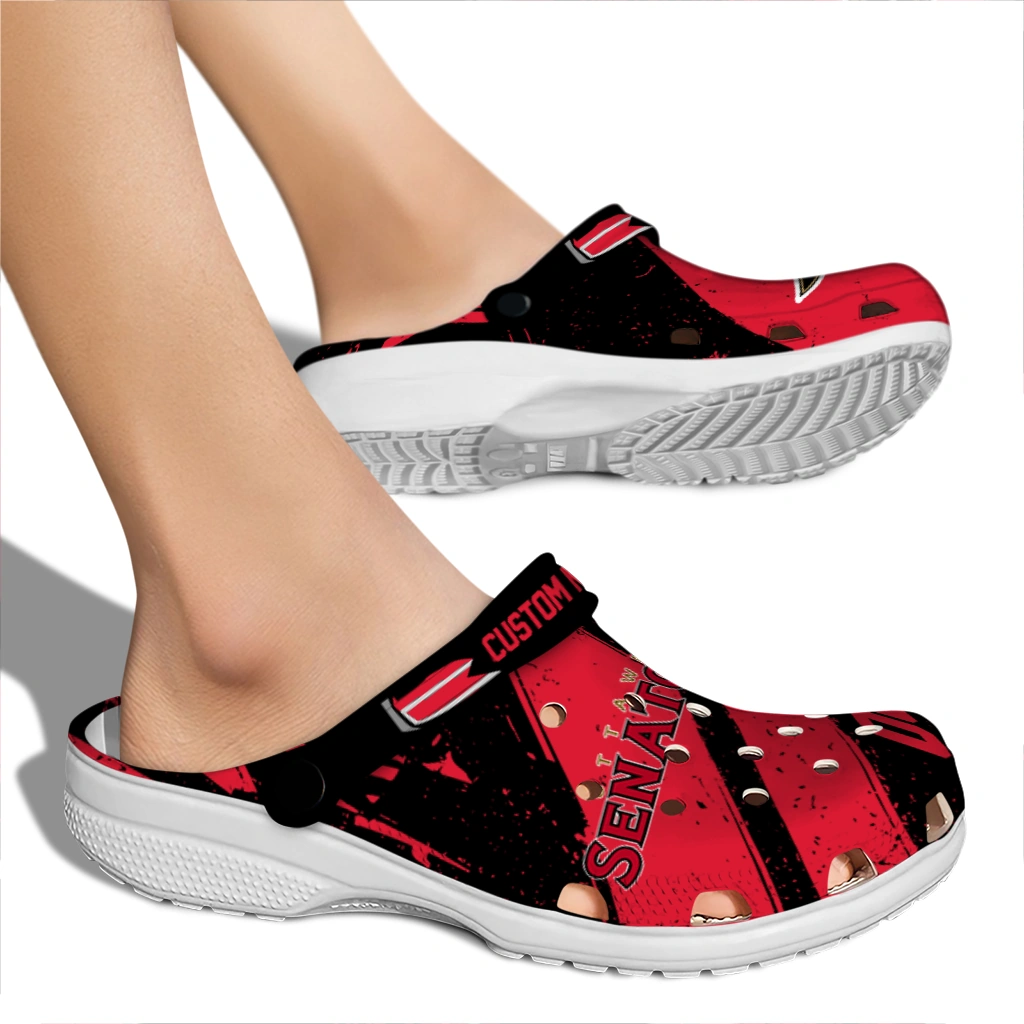 Ottawa Senators Clogs - Custom Circuit Geometry Red Black 2