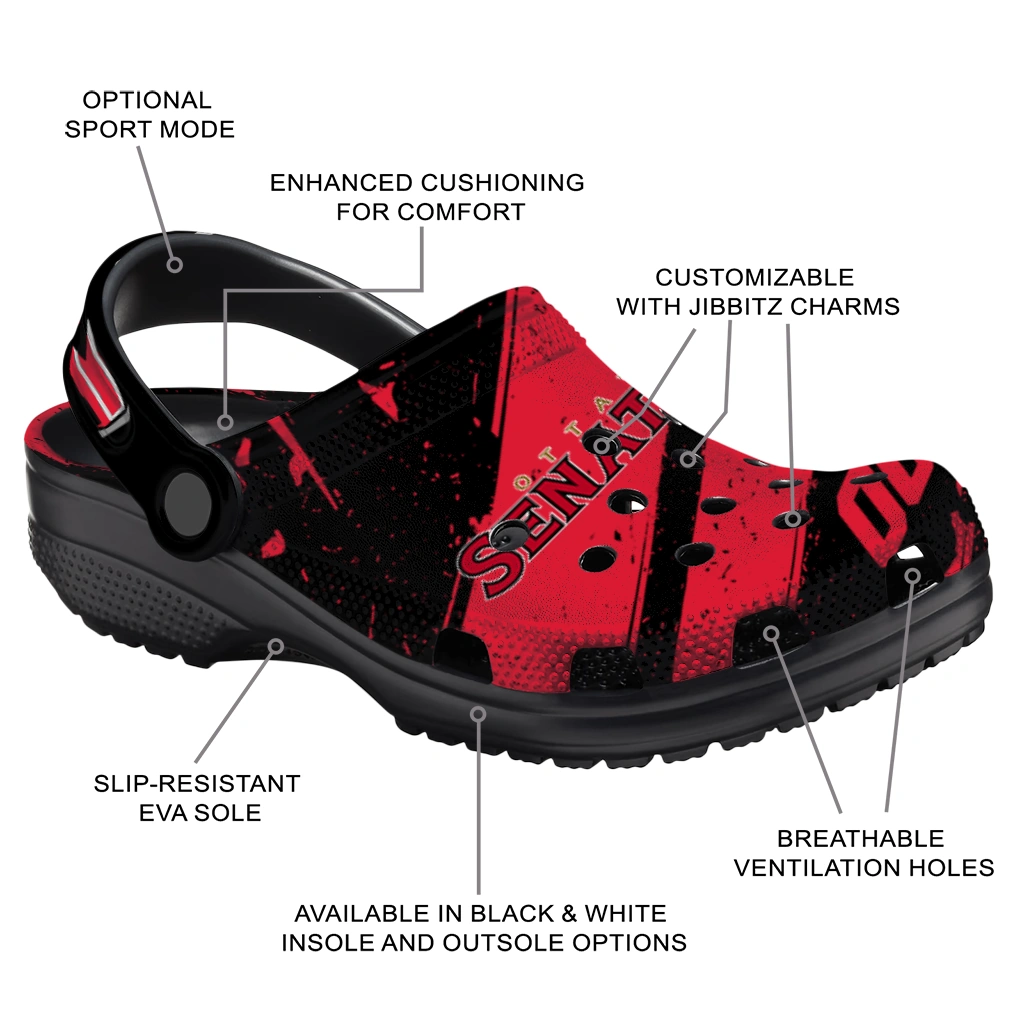 Ottawa Senators Clogs - Custom Circuit Geometry Red Black 5