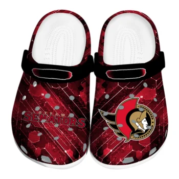 Ottawa Senators Clogs - Custom Circuit Geometry Red Black