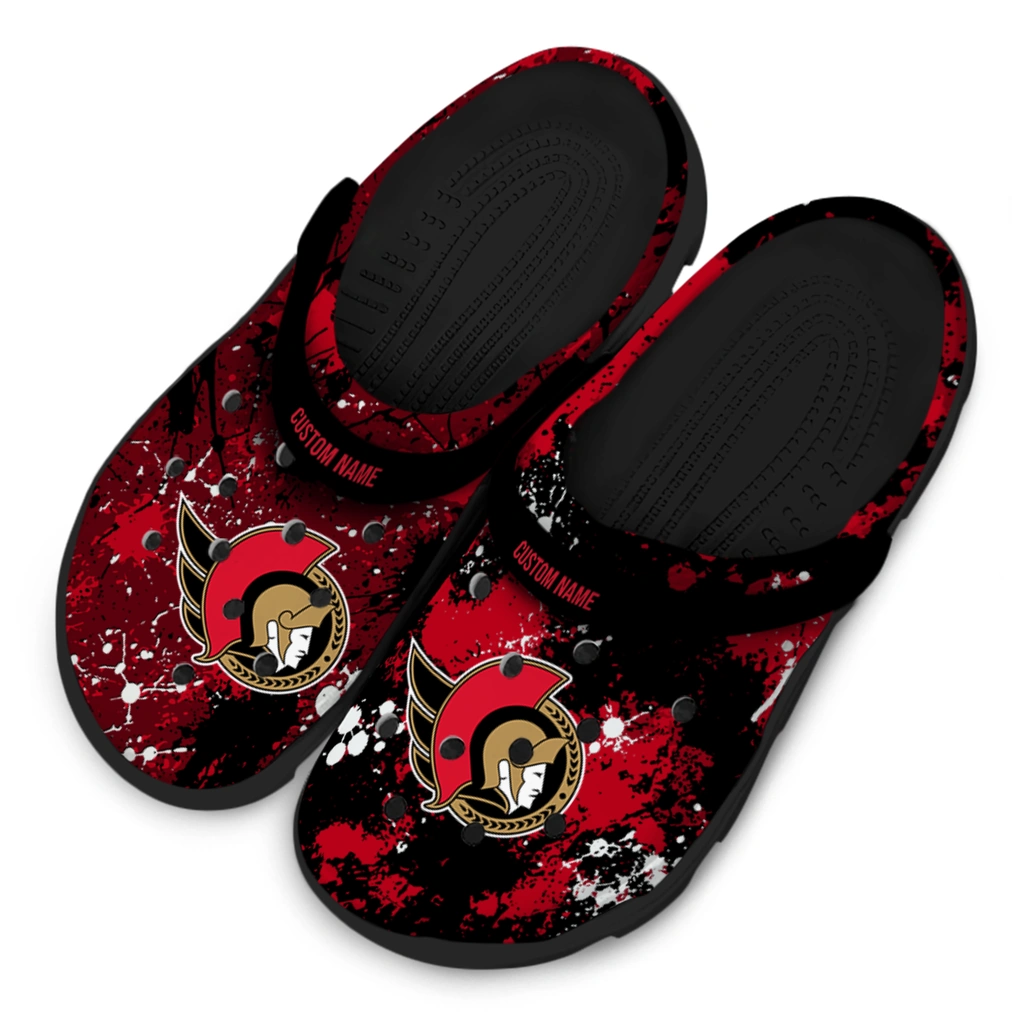 ottawa-senators-clog-customized-splatter-splash-red-black-latest-model.webp