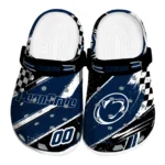 Penn State Nittany Lions Clogs – Personalized Checkered Streaks Blue Black 1