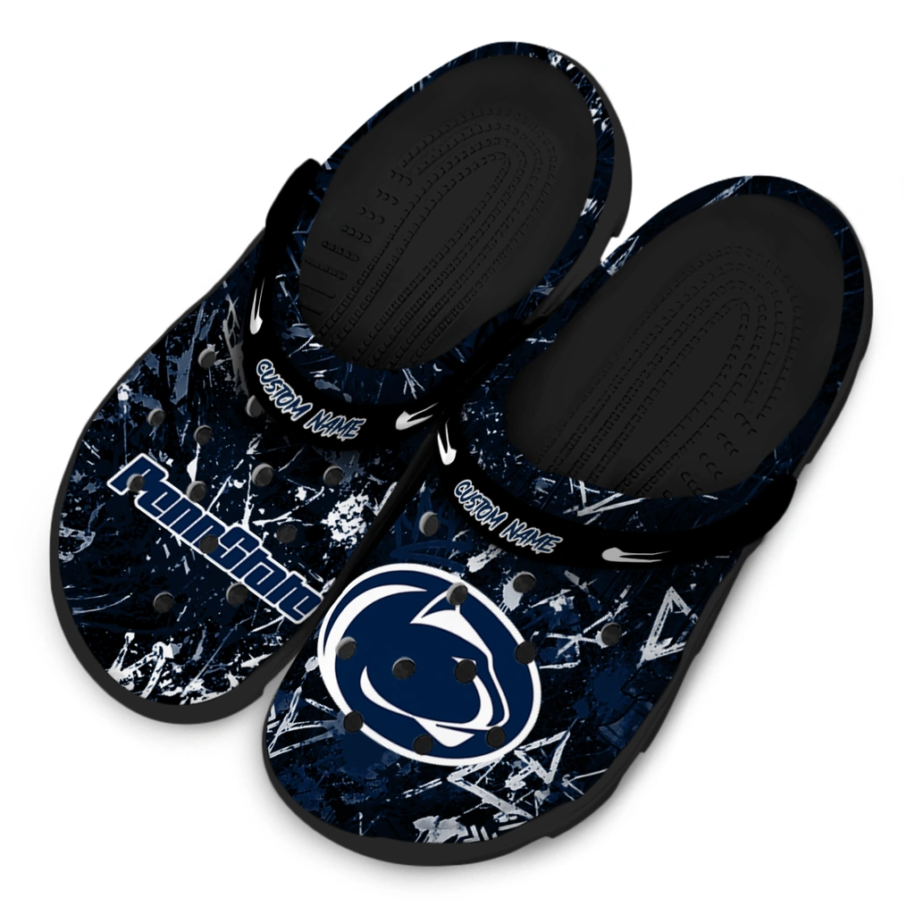 penn-state-nittany-lions-clog-personalized-graffiti-burst-blue-black-latest-model.webp