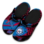Philadelphia 76ers Clogs – Personalized Circuit Geometry Blue Black 1