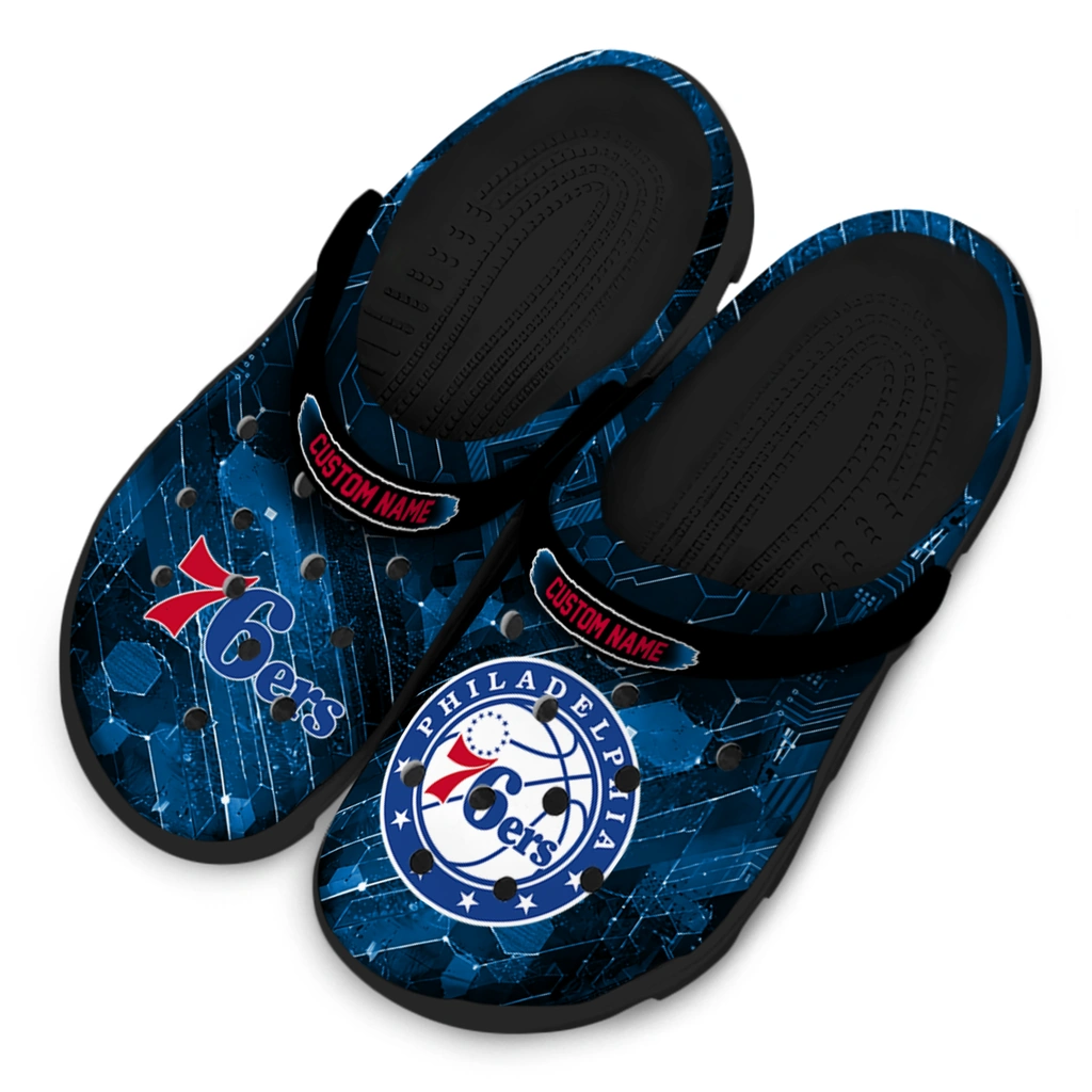 philadelphia-76ers-clog-personalized-circuit-geometry-blue-black-latest-model.webp