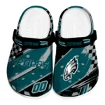 Philadelphia Eagles Clogs - Custom Circuit Geometry Green Black 1 Philadelphia Eagles Clogs – Custom Circuit Geometry Green Black 1