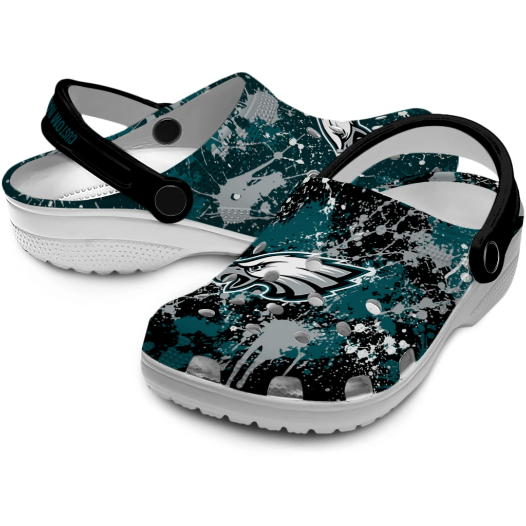 philadelphia-eagles-clog-customized-splatter-splash-green-black-high-quality.webp