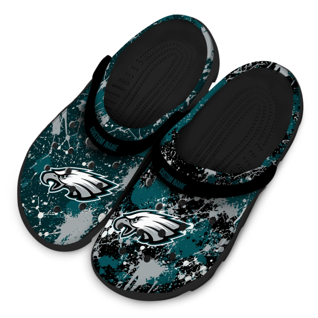 philadelphia-eagles-clog-customized-splatter-splash-green-black-latest-model.webp
