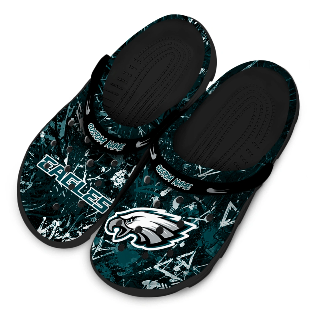philadelphia-eagles-clog-personalized-graffiti-burst-green-black-latest-model.webp