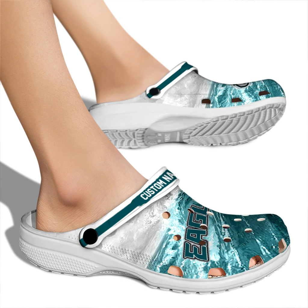 philadelphia-eagles-clog-personalized-wave-swirl-green-white-fashion-forward.webp