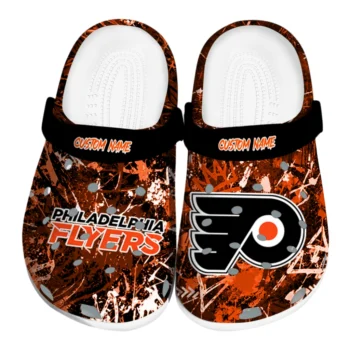 Philadelphia Flyers Clogs - Custom Graffiti Burst Orange Black