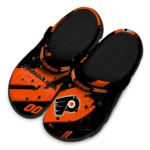 Philadelphia Flyers Clogs – Custom Checkered Streaks Orange Black 1
