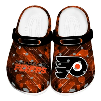 Philadelphia Flyers Clogs - Customized Circuit Geometry Orange Black