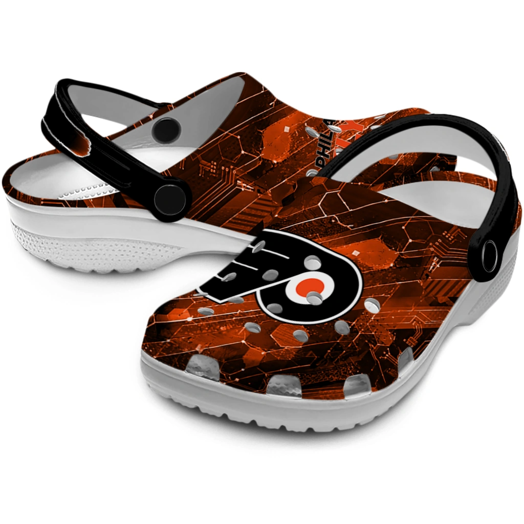 philadelphia-flyers-clog-customized-circuit-geometry-orange-black-high-quality.webp