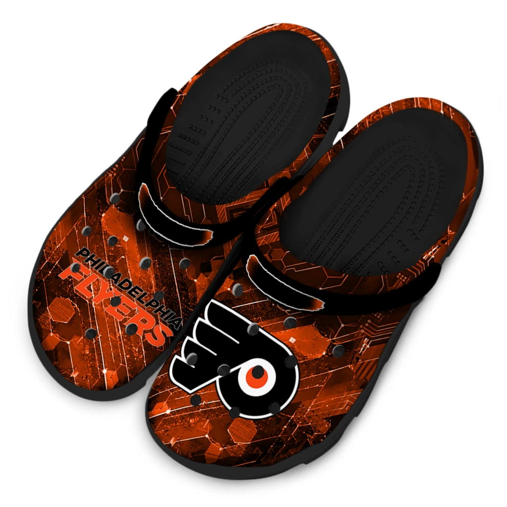 philadelphia-flyers-clog-customized-circuit-geometry-orange-black-latest-model.webp