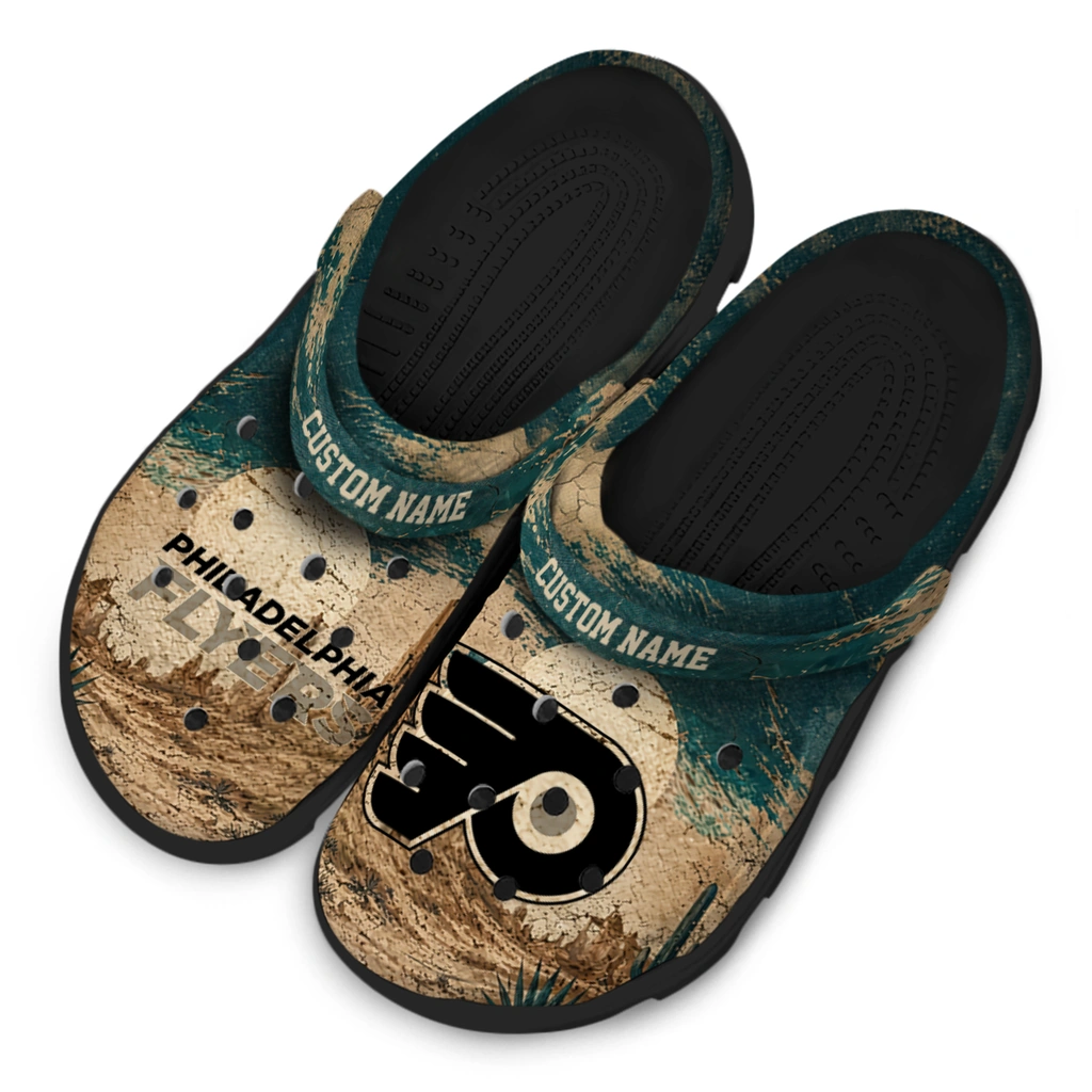 philadelphia-flyers-clog-customized-cracked-landscape-fir-green-beige-latest-model.webp