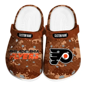 Philadelphia Flyers Clogs - Customized Digital Camo Orange