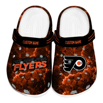 Philadelphia Flyers Clogs - Personalized Cracked Energy Orange Black