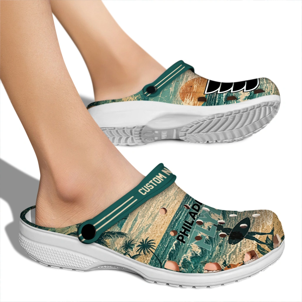 philadelphia-flyers-clog-personalized-wave-scene-fir-green-fashion-forward.webp