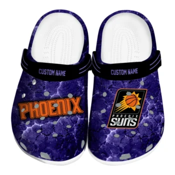 Phoenix Suns Clogs - Customized Cracked Energy Purple Black