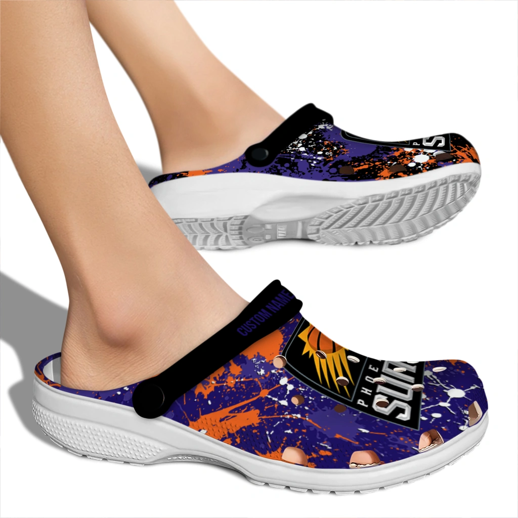 phoenix-suns-clog-customized-splatter-splash-purple-black-fashion-forward.webp