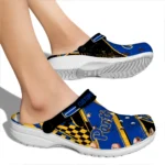 Pittsburgh Panthers Clogs – Personalized Checkered Streaks Royal Blue Black 1