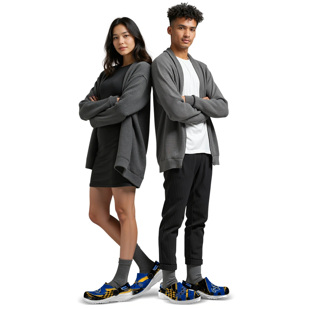 Pittsburgh Panthers Clogs - Custom Circuit Geometry Royal Blue Black 7