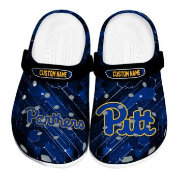 Pittsburgh Panthers Clogs - Custom Circuit Geometry Royal Blue Black