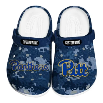 Pittsburgh Panthers Clogs - Custom Digital Camo Royal Blue