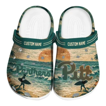 Pittsburgh Panthers Clogs - Customized Wave Scene Fir Green