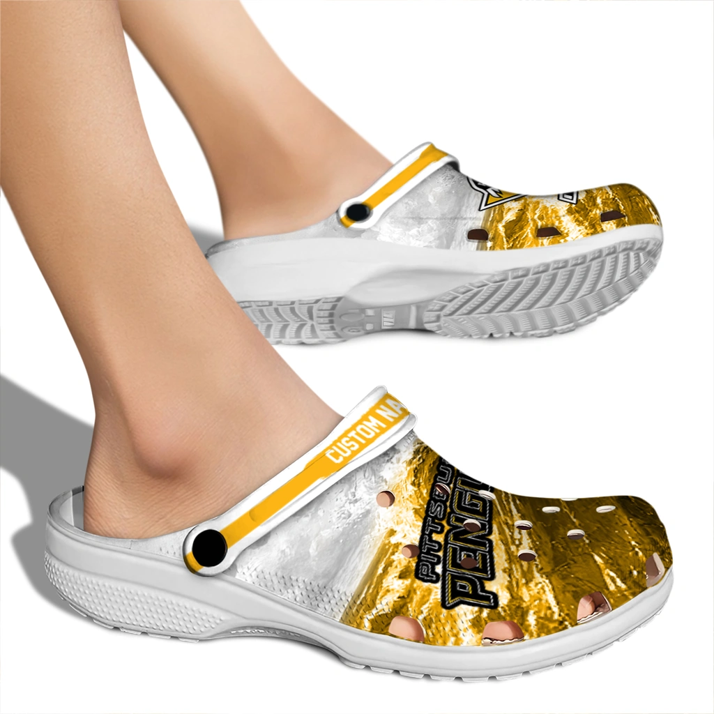 pittsburgh-penguins-clog-customized-wave-swirl-yellow-white-fashion-forward.webp