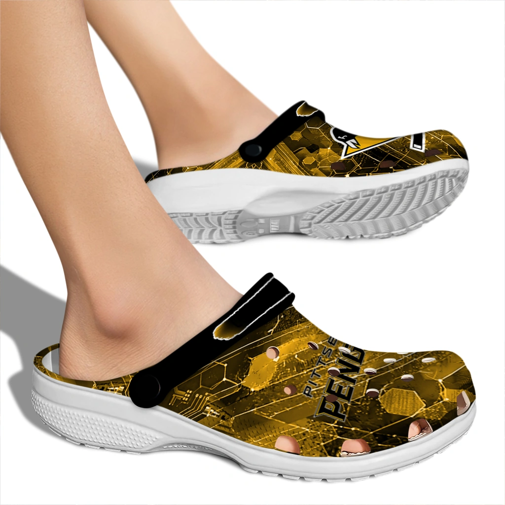 pittsburgh-penguins-clog-personalized-circuit-geometry-yellow-black-fashion-forward.webp