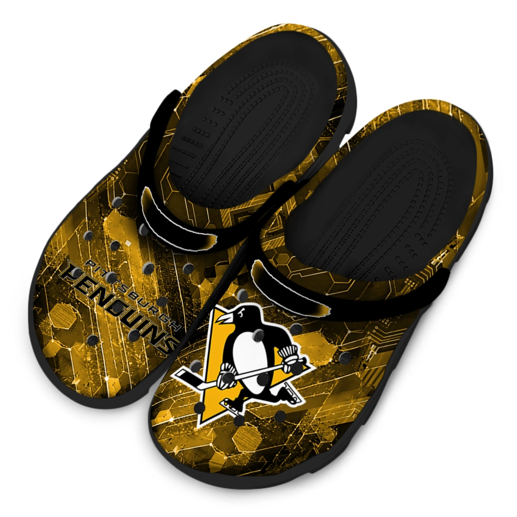 pittsburgh-penguins-clog-personalized-circuit-geometry-yellow-black-latest-model.webp