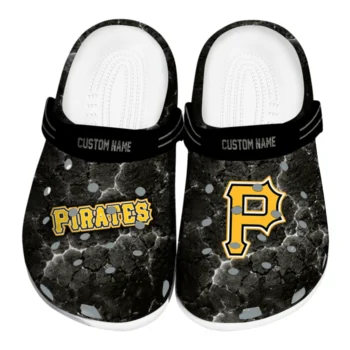 Pittsburgh Pirates Clogs - Custom Cracked Energy Black