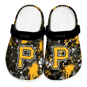 Pittsburgh Pirates Clogs - Custom Splatter Splash Black