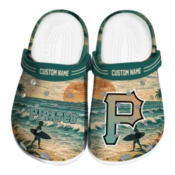 Pittsburgh Pirates Clogs - Custom Wave Scene Fir Green