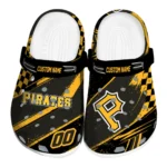 Pittsburgh Pirates Clogs - Customized Checkered Streaks Black 1 pittsburgh-pirates-clog-customized-checkered-streaks-black-best-selling.webp