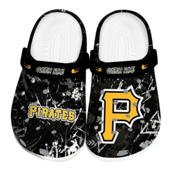 Pittsburgh Pirates Clogs - Customized Graffiti Burst Black