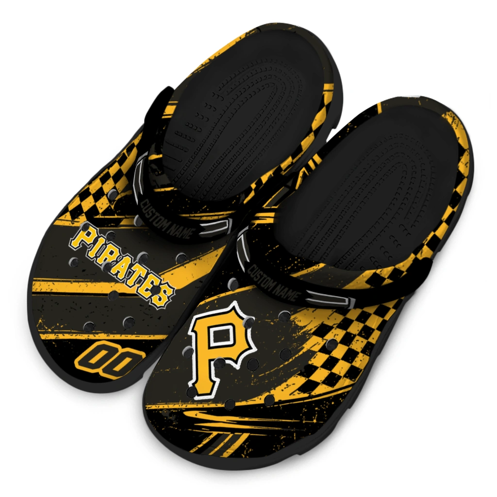 Pittsburgh Pirates Clogs - Personalized Circuit Geometry Black 4
