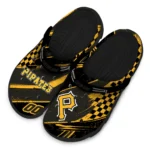 Pittsburgh Pirates Clogs – Customized Checkered Streaks Black 1