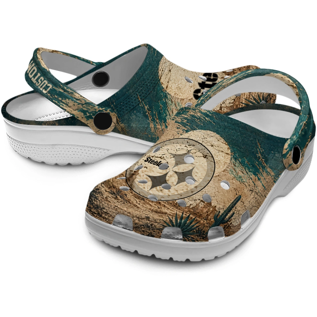 pittsburgh-steelers-clog-customized-cracked-landscape-fir-green-beige-high-quality.webp